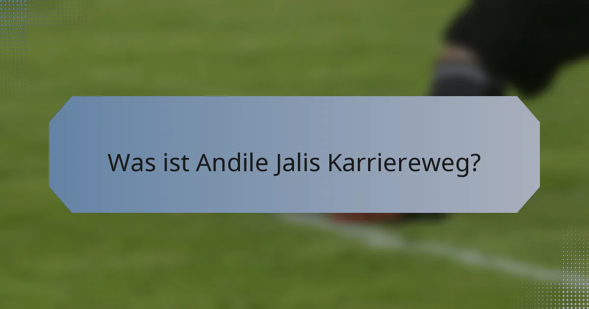 Was ist Andile Jalis Karriereweg?