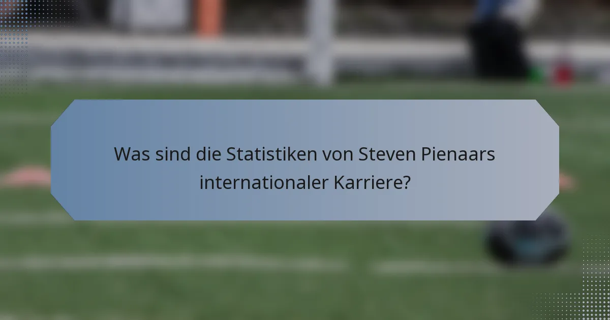 Was sind die Statistiken von Steven Pienaars internationaler Karriere?