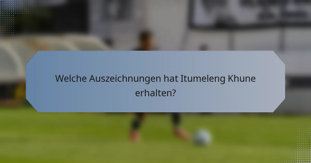 Welche Auszeichnungen hat Itumeleng Khune erhalten?