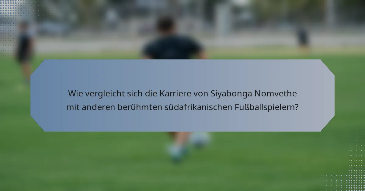 Wie vergleicht sich die Karriere von Siyabonga Nomvethe mit anderen berühmten südafrikanischen Fußballspielern?