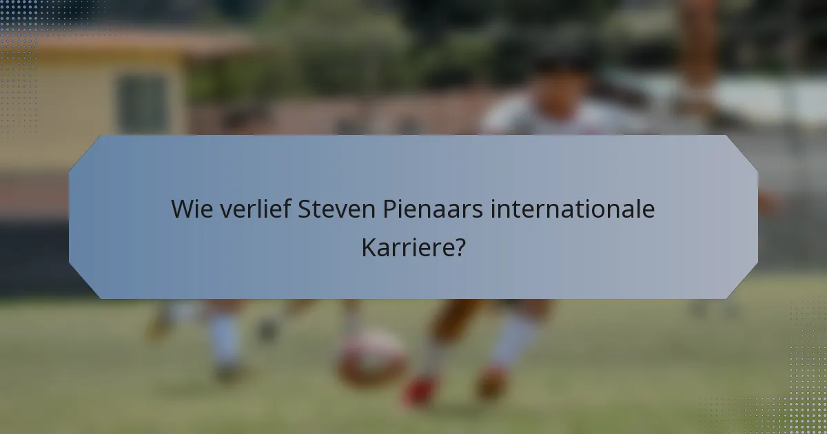 Wie verlief Steven Pienaars internationale Karriere?